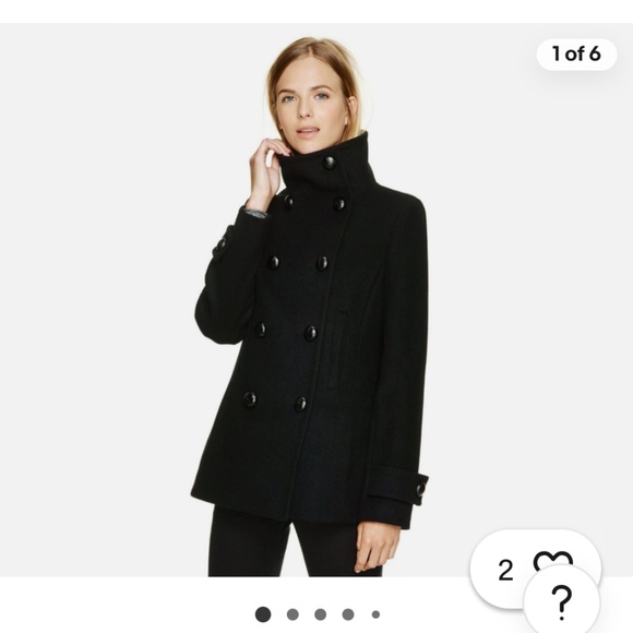 Aritzia T. Babaton Howell Wool Cashmere Double Breast High Collar Peacoat XXS - Picture 3 of 13